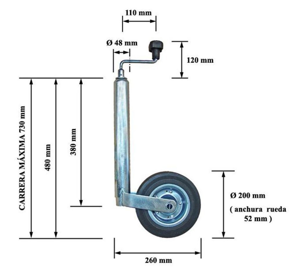 Rueda jockey de 48 mm